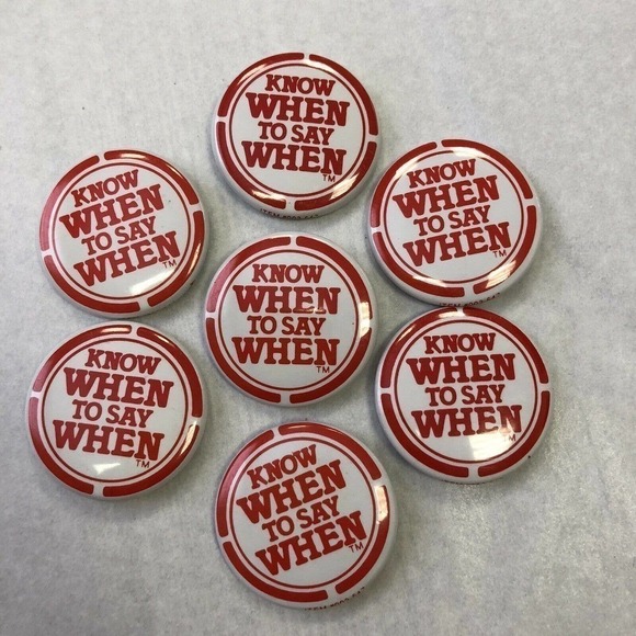 7 Know When to Stop Pin Back Bartender - Picture 1 of 4